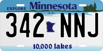 MN license plate 342NNJ