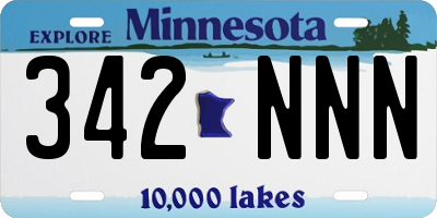 MN license plate 342NNN