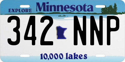 MN license plate 342NNP