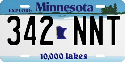 MN license plate 342NNT