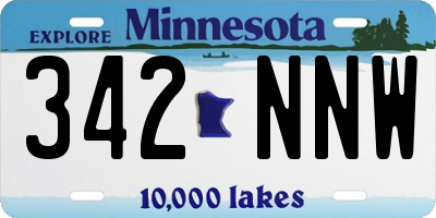 MN license plate 342NNW