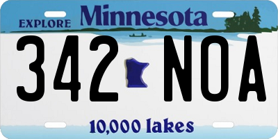 MN license plate 342NOA