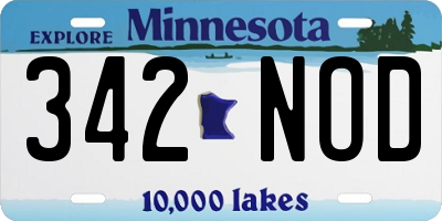 MN license plate 342NOD