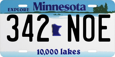 MN license plate 342NOE