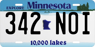 MN license plate 342NOI