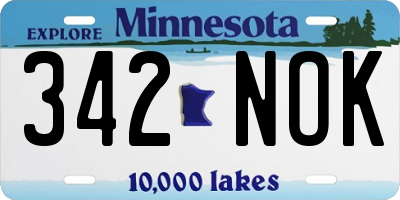 MN license plate 342NOK