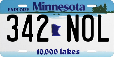 MN license plate 342NOL