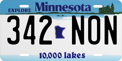 MN license plate 342NON