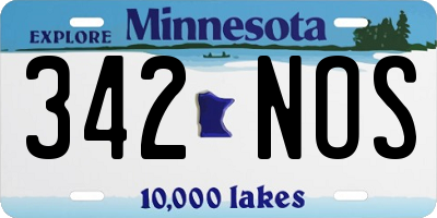 MN license plate 342NOS