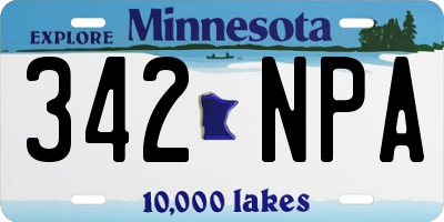 MN license plate 342NPA