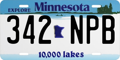 MN license plate 342NPB