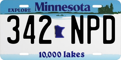 MN license plate 342NPD