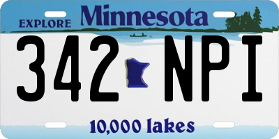 MN license plate 342NPI
