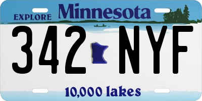 MN license plate 342NYF