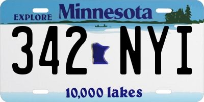 MN license plate 342NYI