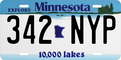 MN license plate 342NYP