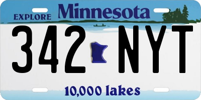 MN license plate 342NYT