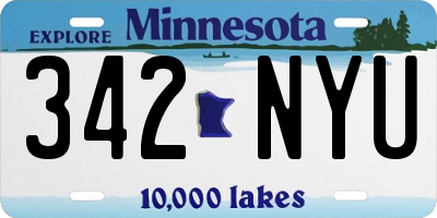 MN license plate 342NYU