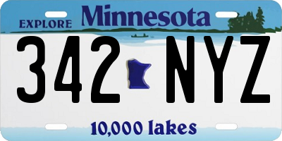 MN license plate 342NYZ
