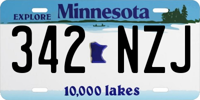 MN license plate 342NZJ
