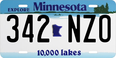 MN license plate 342NZO