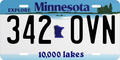 MN license plate 342OVN