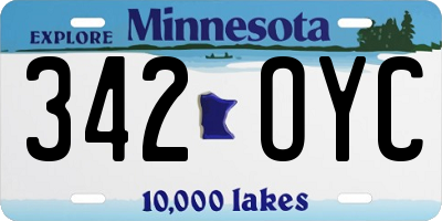 MN license plate 342OYC
