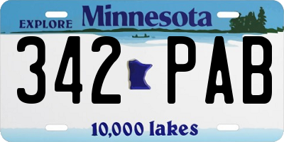 MN license plate 342PAB