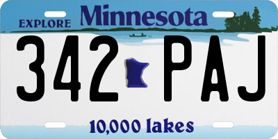 MN license plate 342PAJ