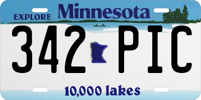 MN license plate 342PIC