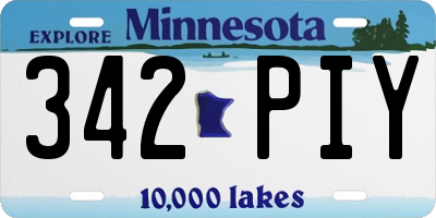 MN license plate 342PIY