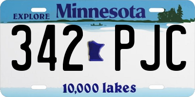MN license plate 342PJC