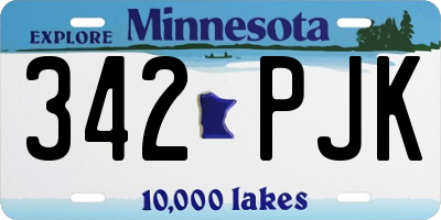 MN license plate 342PJK