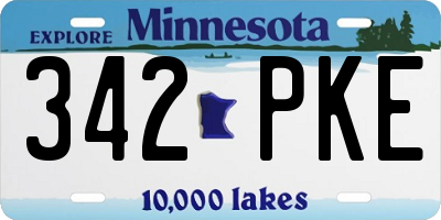 MN license plate 342PKE