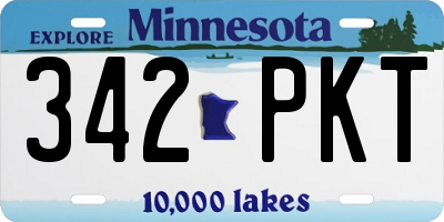 MN license plate 342PKT