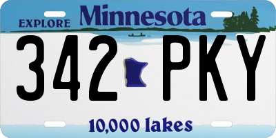 MN license plate 342PKY