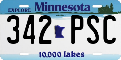 MN license plate 342PSC