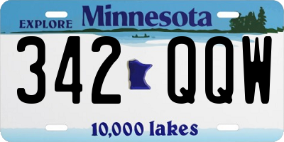 MN license plate 342QQW