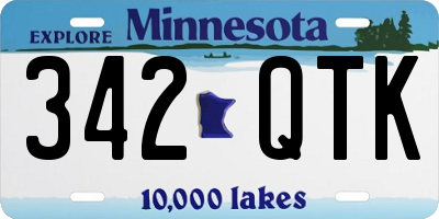MN license plate 342QTK