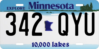 MN license plate 342QYU