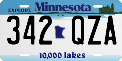 MN license plate 342QZA