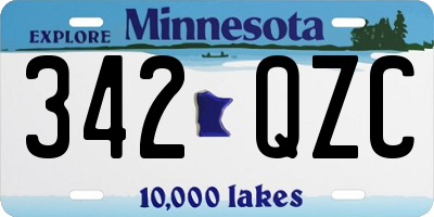 MN license plate 342QZC