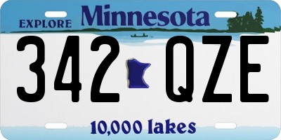 MN license plate 342QZE