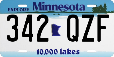 MN license plate 342QZF