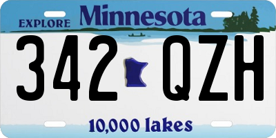 MN license plate 342QZH