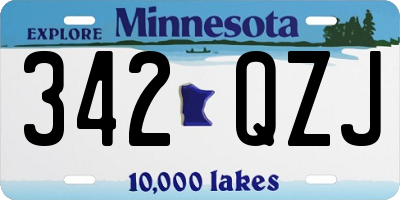MN license plate 342QZJ