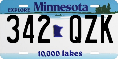 MN license plate 342QZK