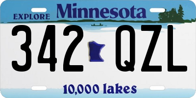 MN license plate 342QZL
