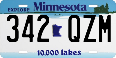 MN license plate 342QZM