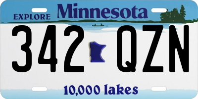 MN license plate 342QZN